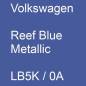 Preview: Volkswagen, Reef Blue Metallic, LB5K / 0A.